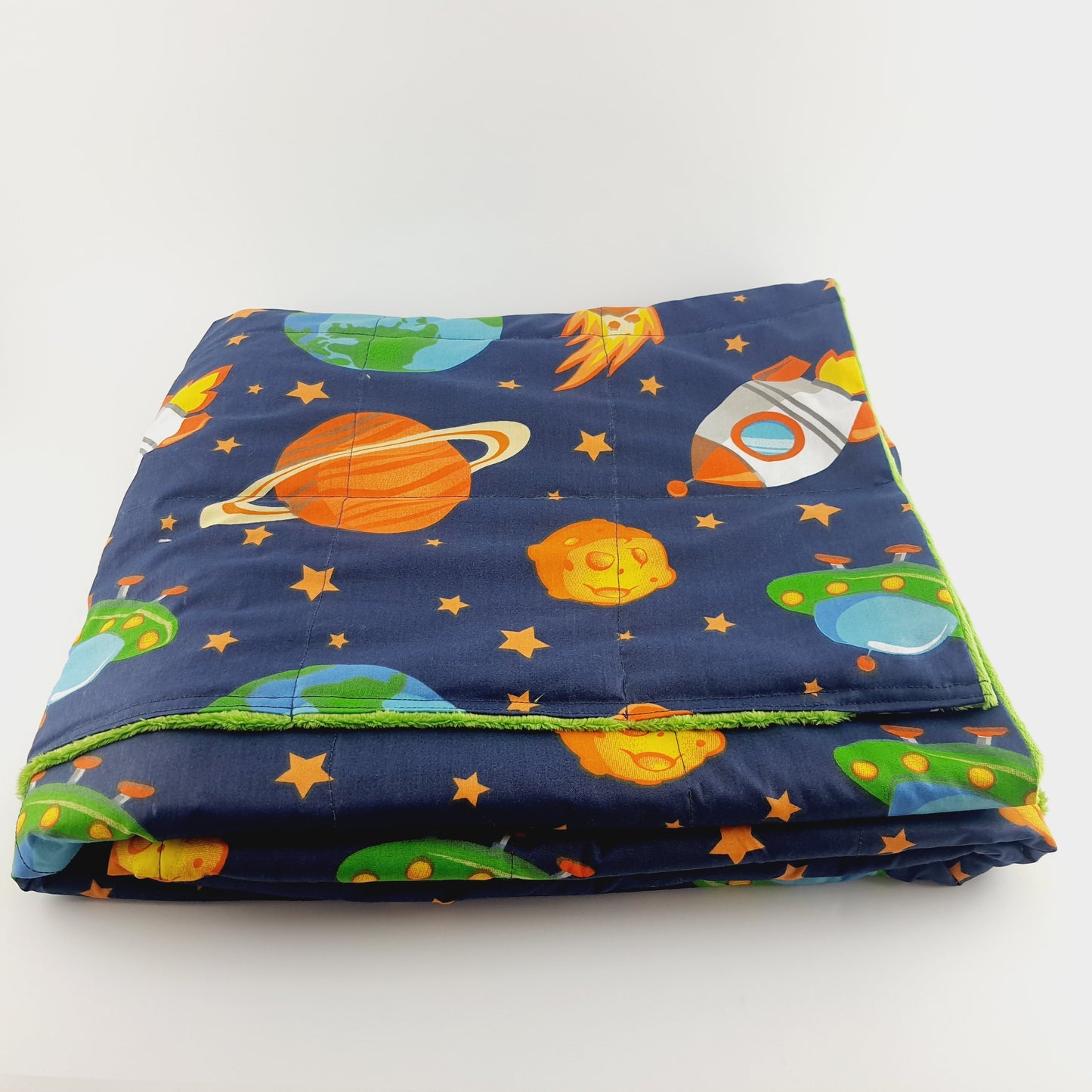 90x120cm, Galaxy & Green Plush Blanket, 2kg