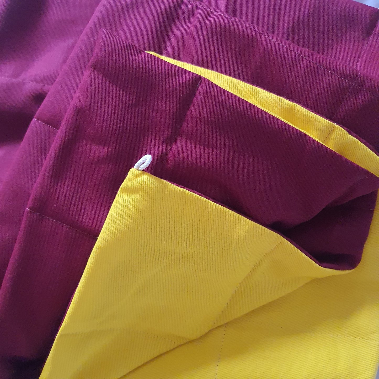 100x150cm, Yellow Cotton & Maroon Cotton Weighted Blanket, 6kg