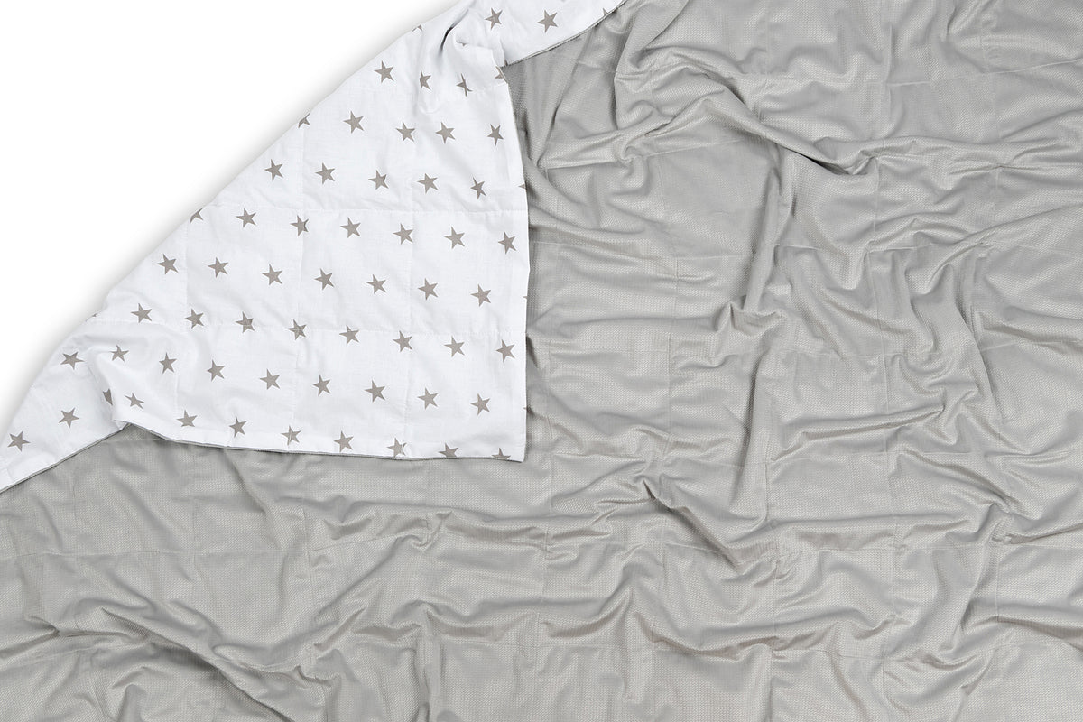 Grey Stars & Light Grey Velvet Weighted Blanket