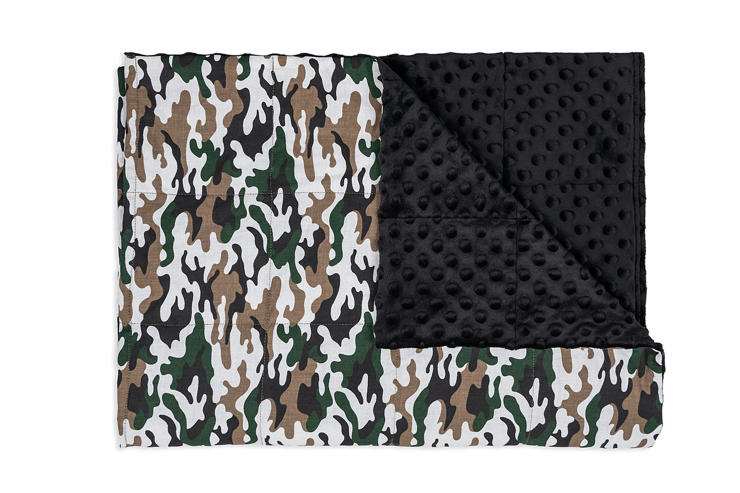 MILITARY CAMOUFLAGE MINKY WEIGHTED BLANKET