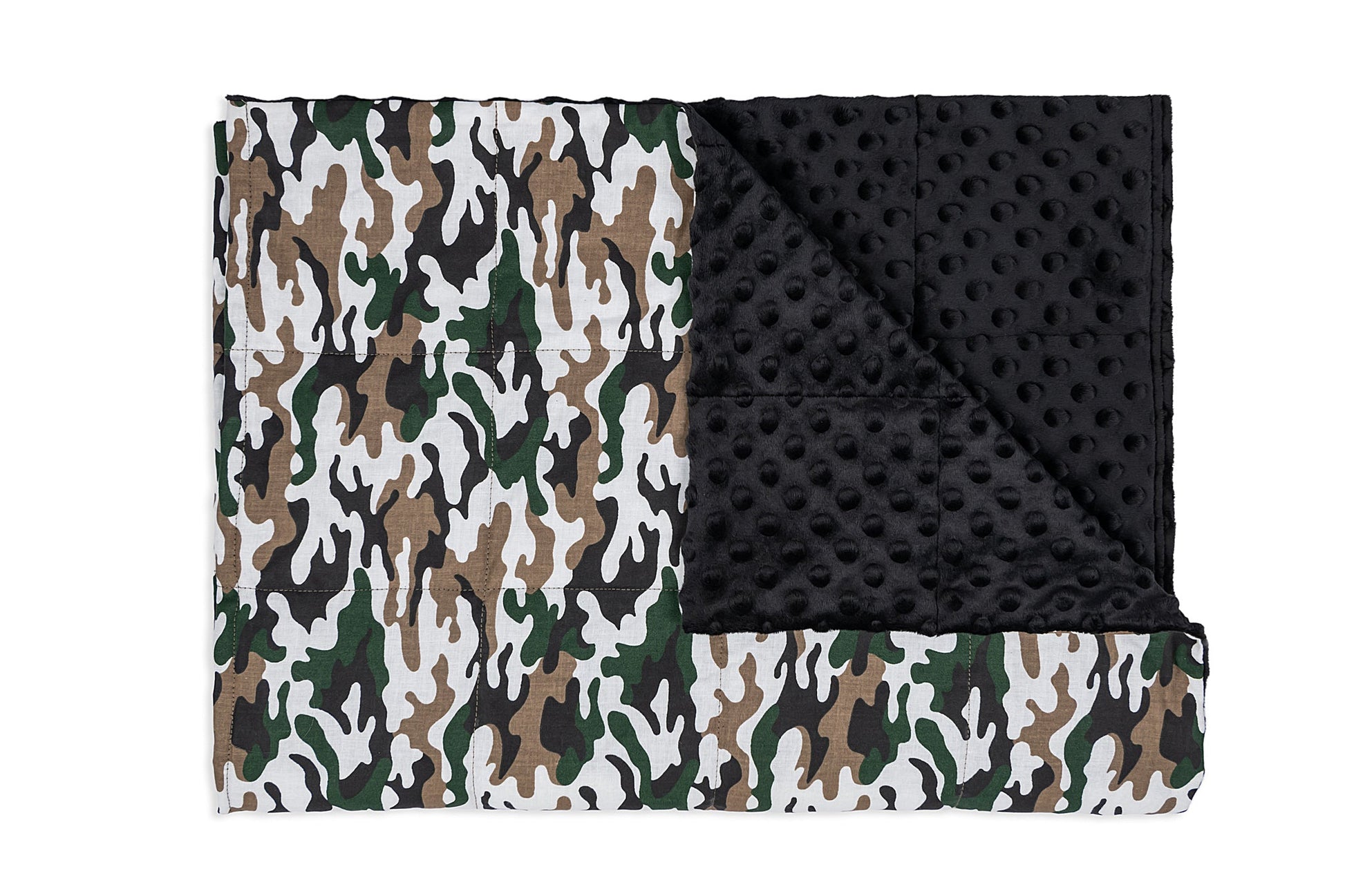 MILITARY CAMOUFLAGE MINKY WEIGHTED BLANKET