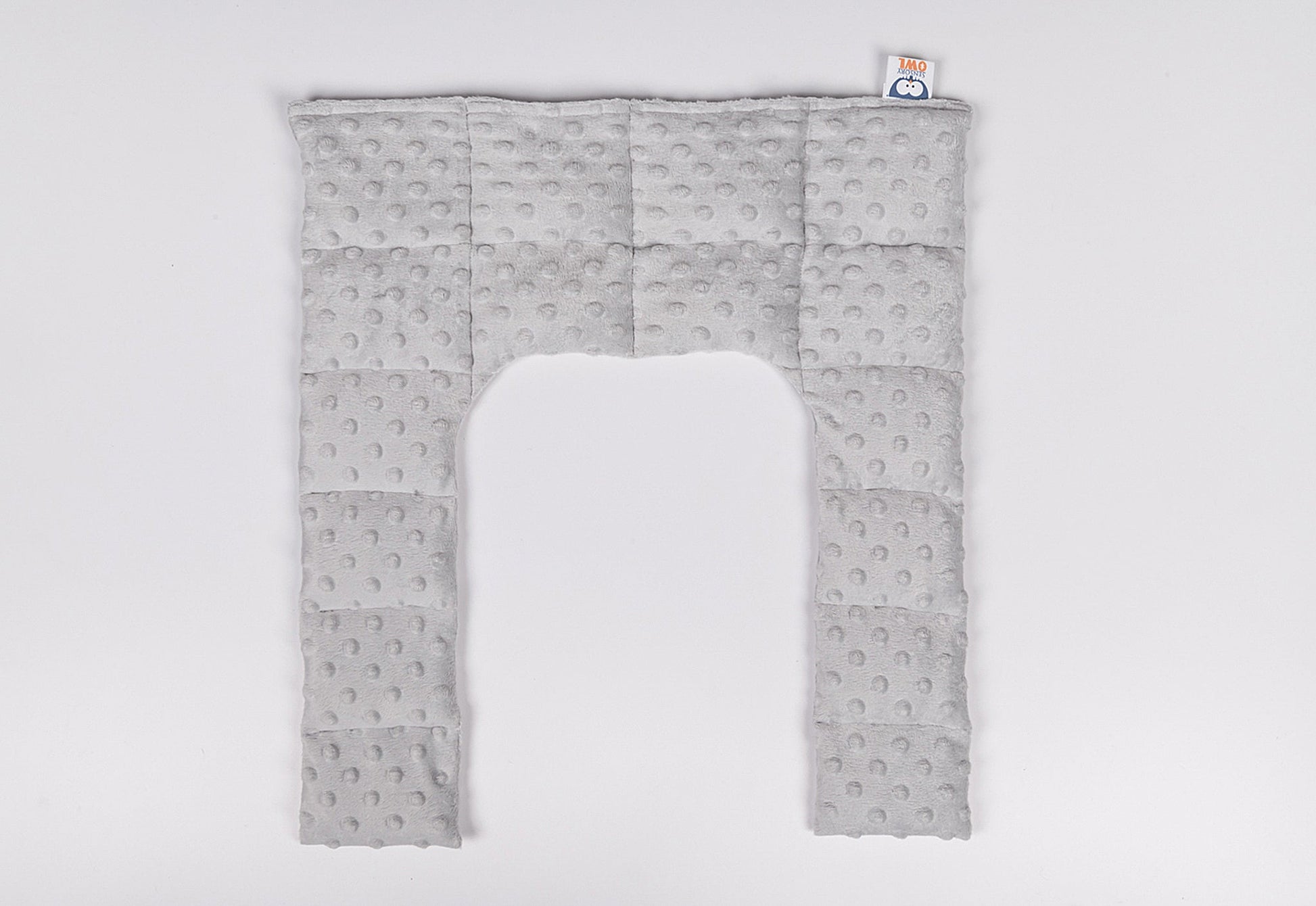 long minky weighted collar  in light grey shade made by sensory owl