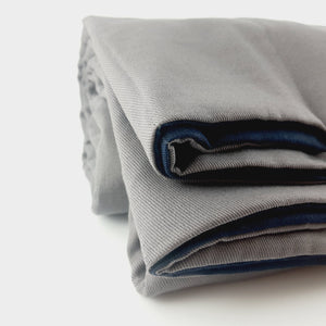 dark grey with light grey cotton weighted blanket