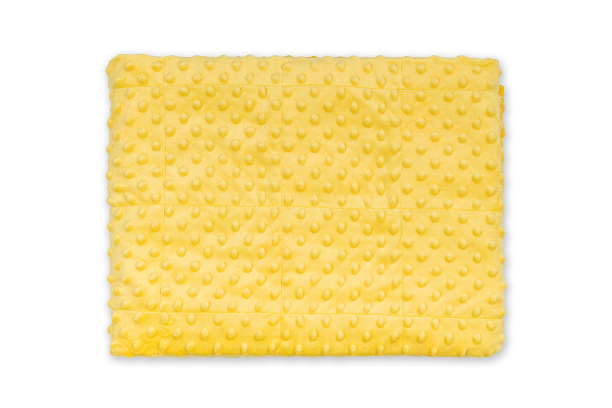 BIRDS 'N' FLOWERS WEIGHTED BLANKET plush backing in mustard shade