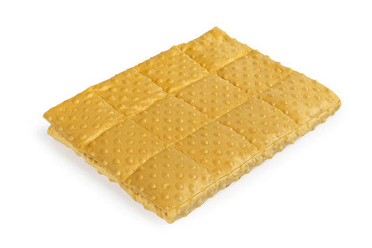 mustard minky weighted blanket 