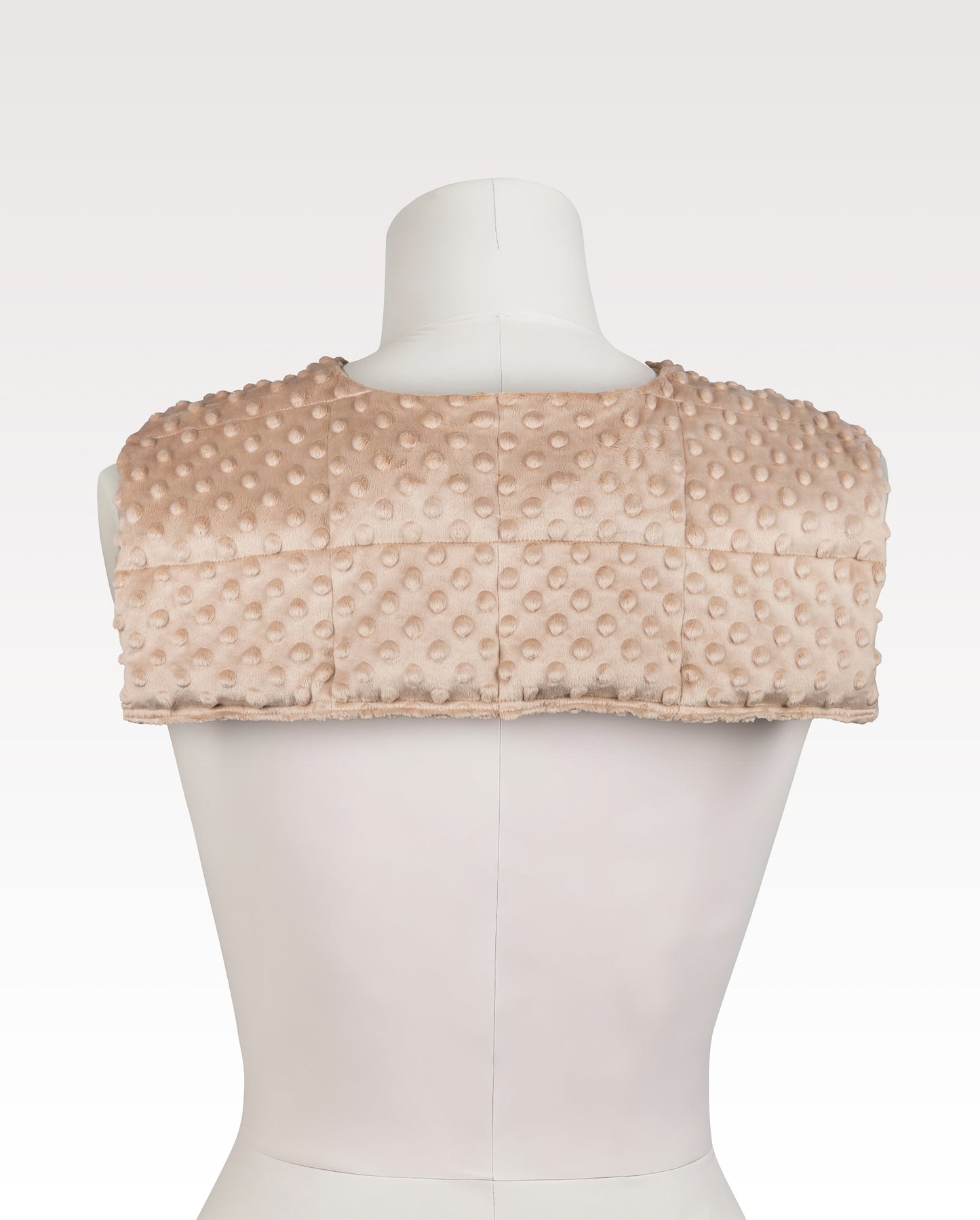 LONG MINKY WEIGHTED COLLAR from the back, cappuccino colour