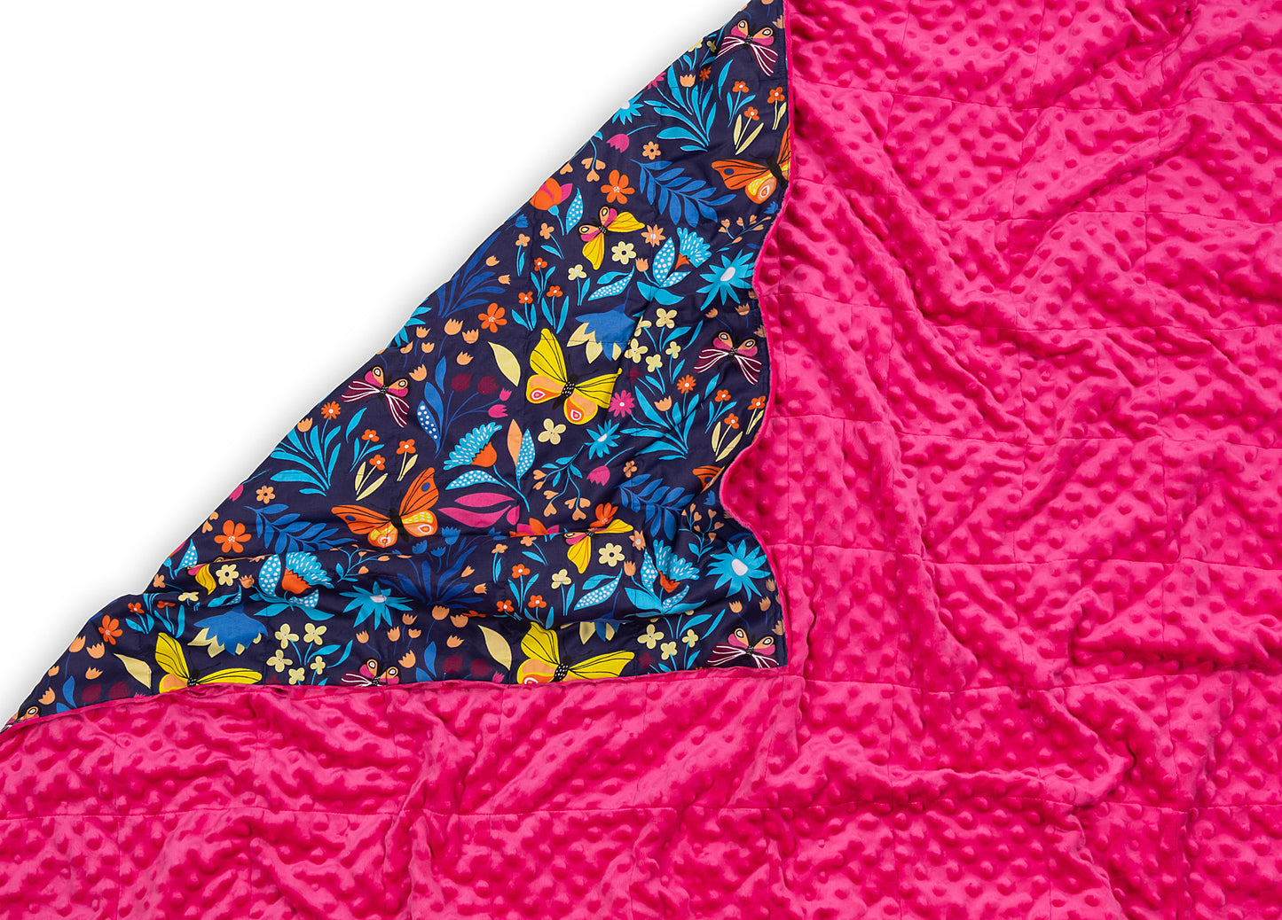 SUMMER MEADOW COTTON TOP WEIGHTED BLANKET plush side up
