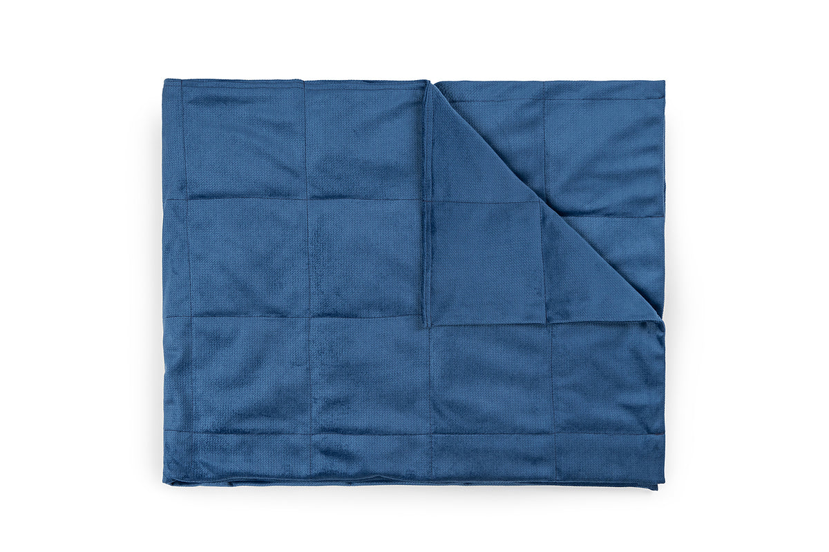 VELVET TOP WEIGHTED BLANKET IN NAVY BLUE 