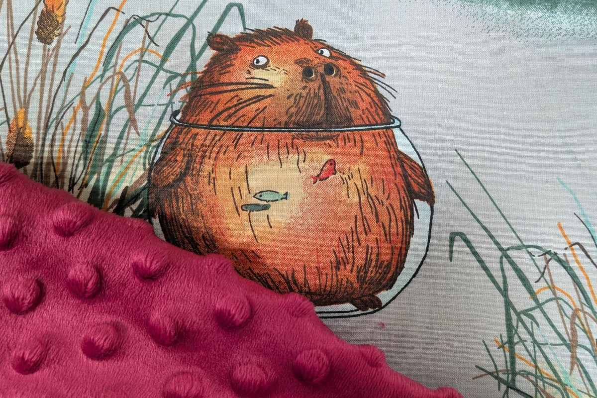 CAPYBARAS COTTON TOP with mulberry plush WEIGHTED BLANKET