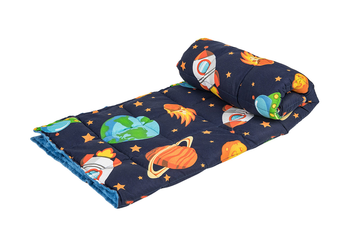 90x120cm, Galaxy & Green Cotton Weighted Blanket, 2kg