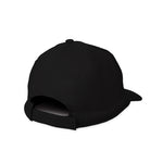 back side showing velcro adjustment of a black weighted sensory calm cap