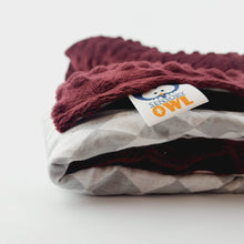 Load image into Gallery viewer, Karo Minky Weighted blanket made with cherry red minky backing