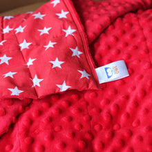 Load image into Gallery viewer, RED stars weighted blanket